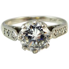 Old Cut Diamond Ring, 1.06 Carat Solitaire, 18 Carat White Gold and Platinum Old Cut Diamond Ring, 1.06 Carat Solitaire, 18 Carat White Gold and Platinum