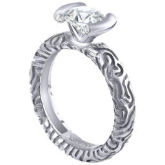 1 Carat Alex Soldier Diamond Valentine Engagement Ring in White Gold 12