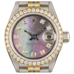 Rolex Ladies Tridor Diamond Set Black Mother-of-Pearl Dial Wristwatch Ref 69139 2