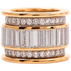 Wide Round Baguette Diamond Wide Eternity Band Ring 4