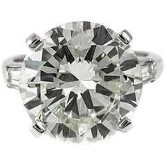 8.23 Carat Round Brilliant Cut Platinum Diamond Engagement Ring 6