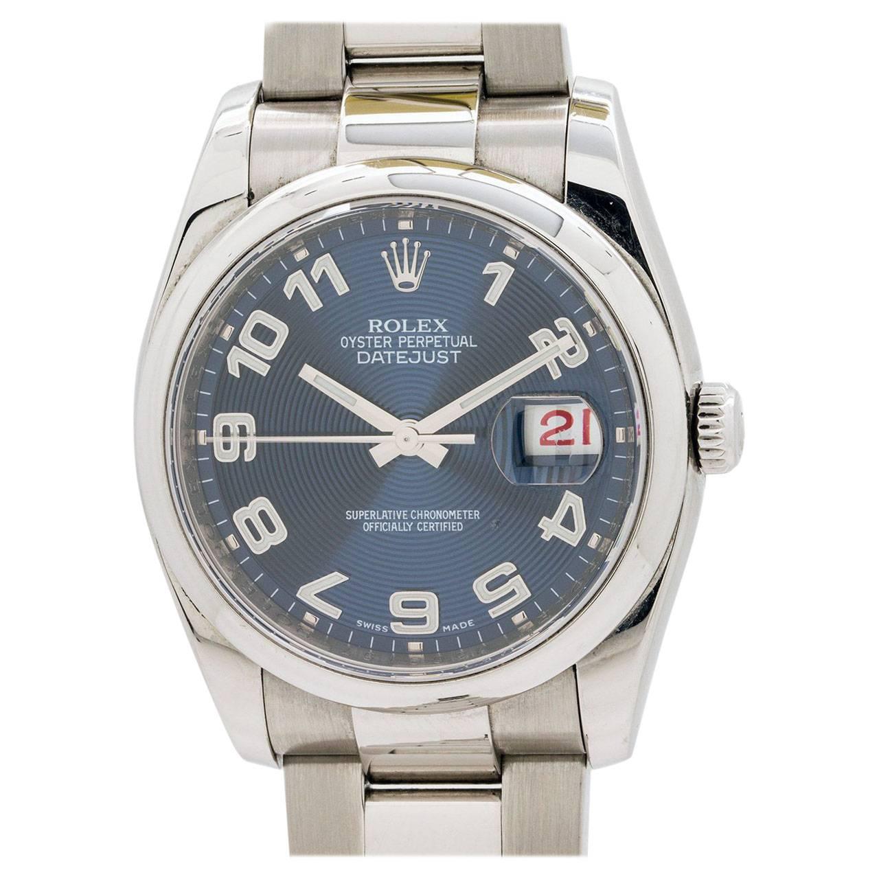 Rolex Stainless Steel Datejust Self Winding Wristwatch Ref 16200, circa 2002