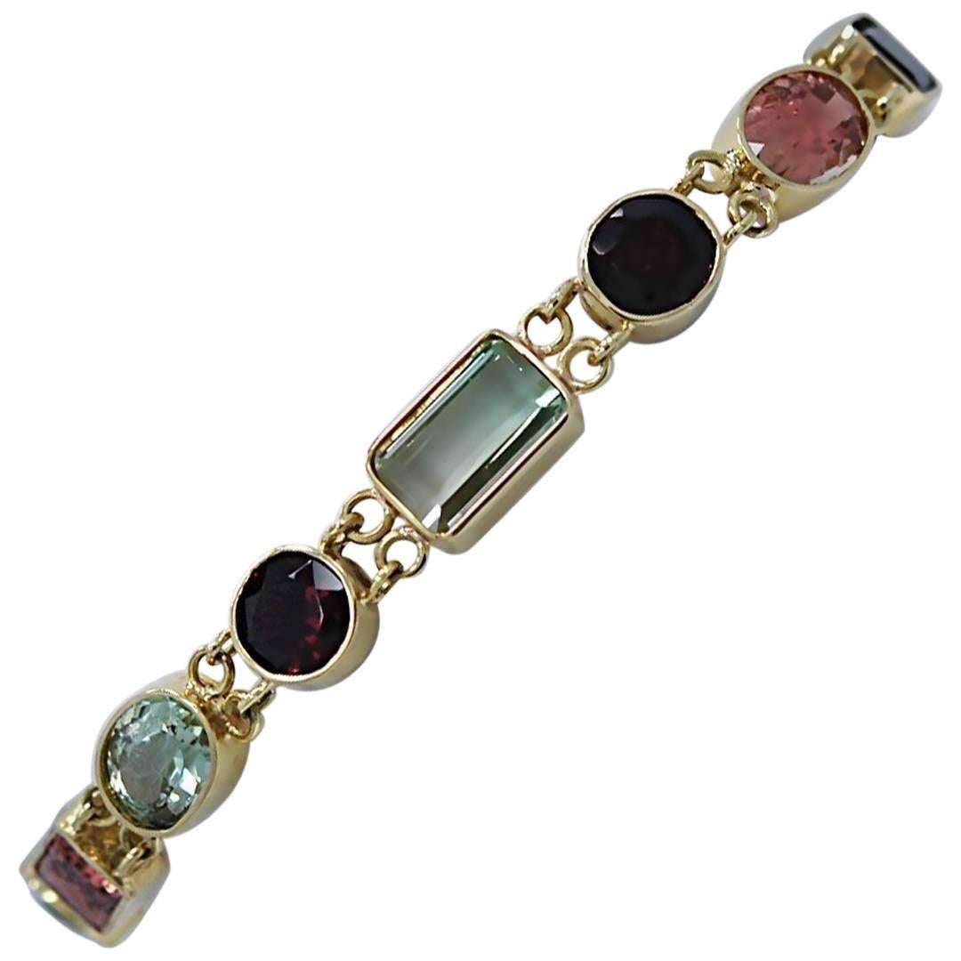 Multicolored Tourmaline Bracelet For Sale