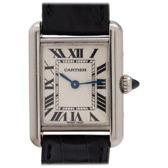 Cartier Ladies White Gold Tank Louis Quartz Wristwatch, circa 2000