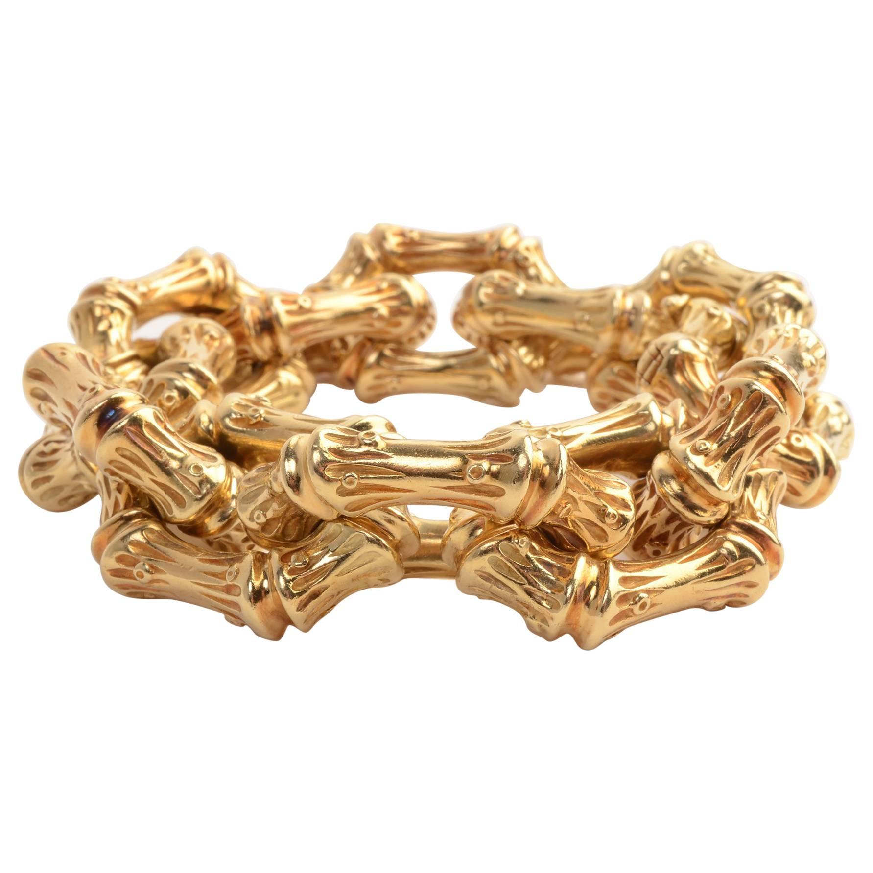 Tiffany & Co. Interlocking Bamboo Design Gold Bracelet