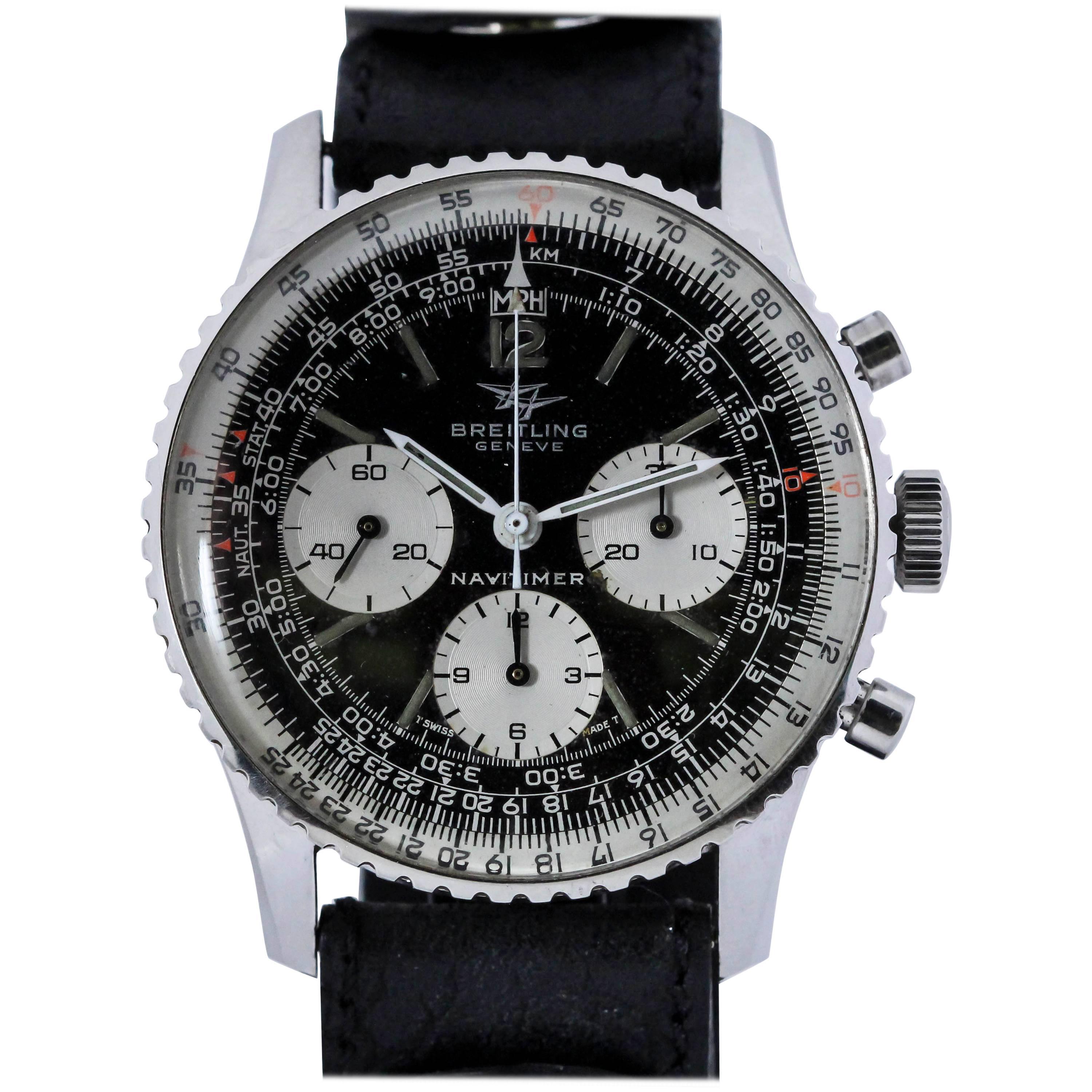 Breitling Stainless Steel Navitimer Ref 806 Wristwatch, circa 1971