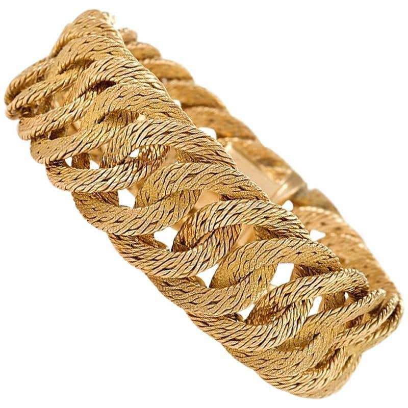Tiffany and Co. France 1960's Gold Link Bracelet at 1stDibs