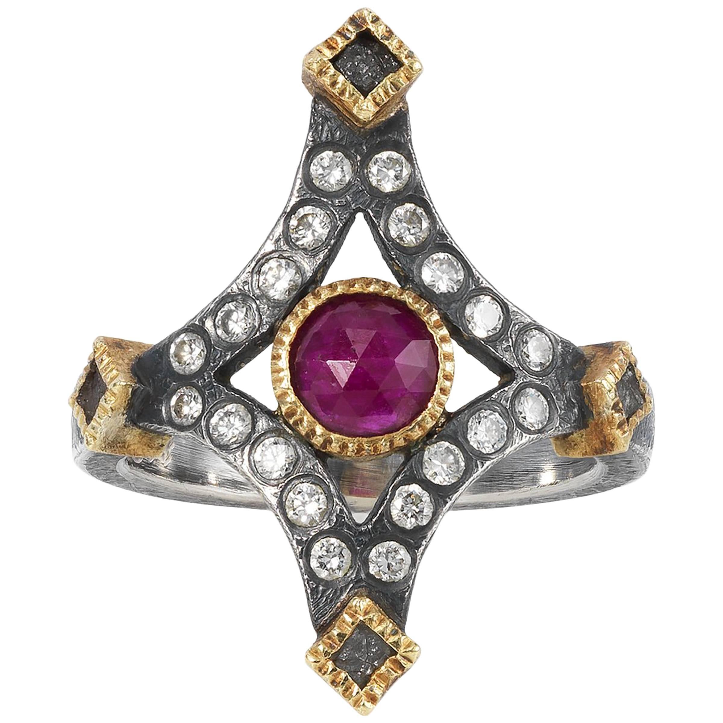 Todd Reed Faceted Ruby Ring