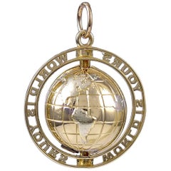 Gold World Is Yours Globe Charm