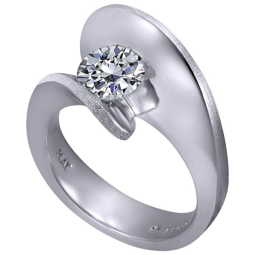 1 Carat Diamond Alex Soldier Dance of Life Diamond White Gold Engagement Ring