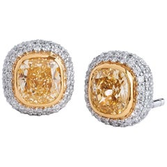Tiffany & Co. 1.68 Carat Fancy Yellow Diamond Stud Earrings 7