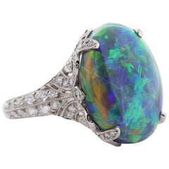 Tiffany & Co. 10.56 Carat Black Opal Diamond Ring