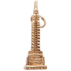 Empire State Building Gold Charm
