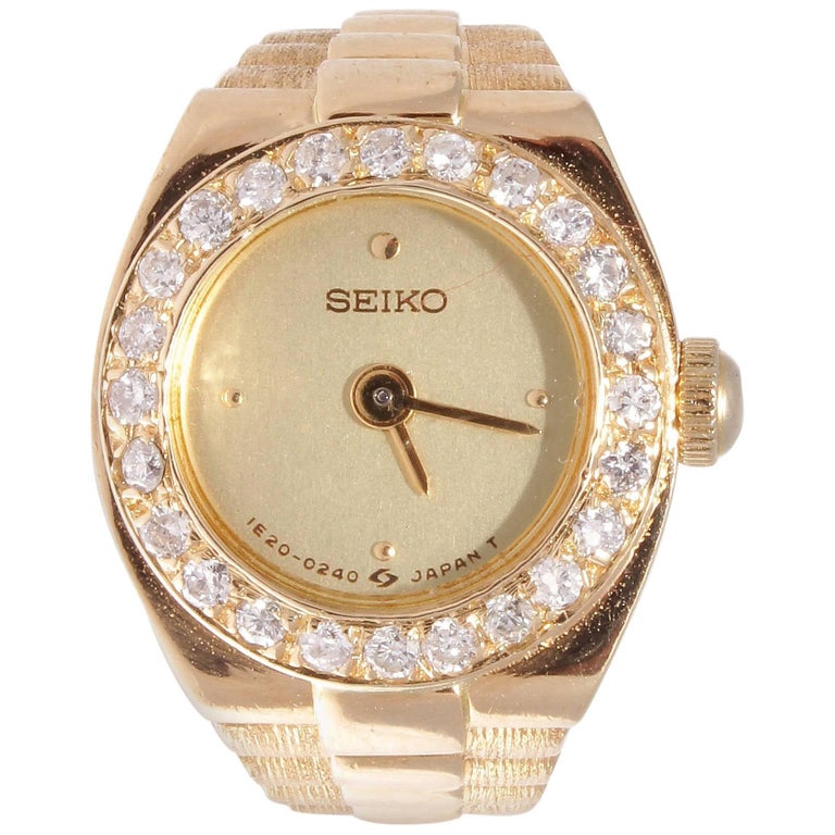 Seiko Diamond Gold Watch Ring at 1stDibs | seiko ring watch price, ring  watch seiko, seiko rings