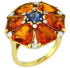 Citrine and Sapphire Cocktail Ring