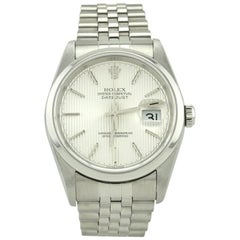 Rolex Stainless Steel Datejust Dome Bezel Tuxedo Dial Automatic Wristwatch 1