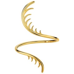 Luke Rose Open Cuff Bangle in Yellow Gold 7