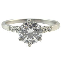 GIA Certified 1.04 Carat Brilliant Cut Diamond Solitaire Ring, Platinum