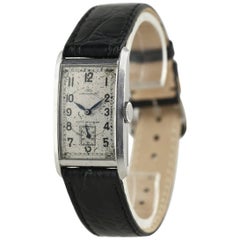 IWC Stainless Steel Rare Art Deco Rectangular Cal 87 Wristwatch, 1937