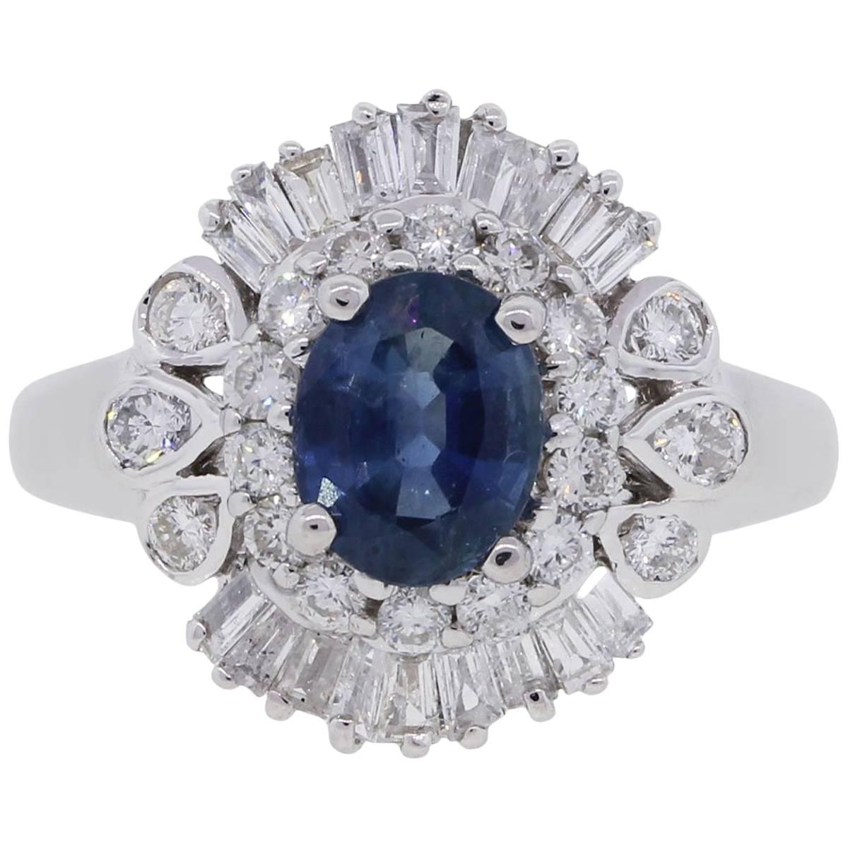 Sapphire Diamond Ballerina Ring