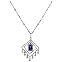 8 Carat Tanzanite Diamond Necklace