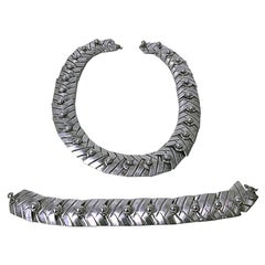 South American Sterling Necklace and matching Bracelet, C.1950