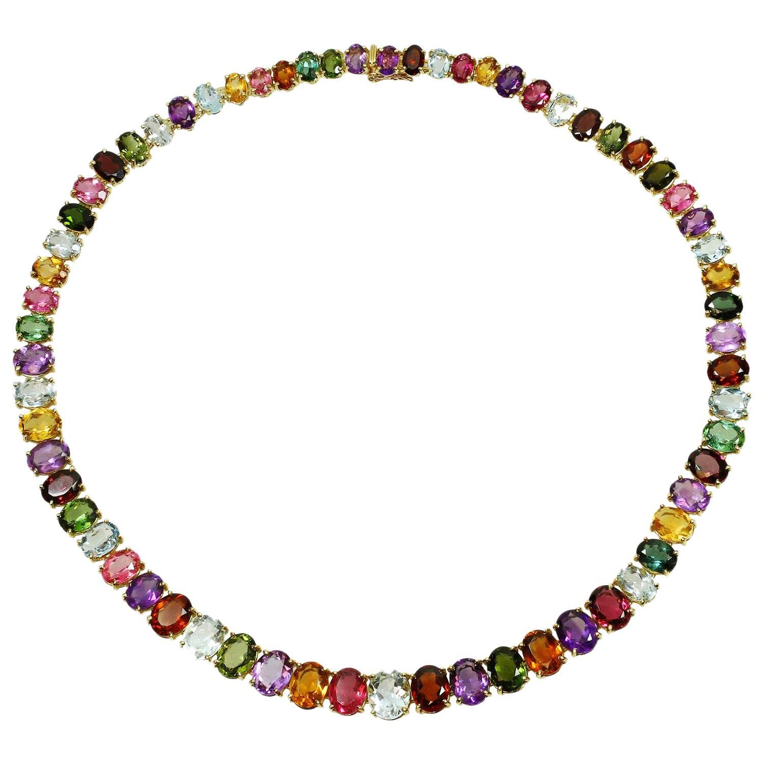 H. Stern Multi-Color Gemstone Yellow Gold Necklace