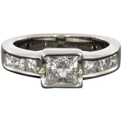 Princess Diamond Semi Bezel White Gold Engagement Ring