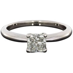 Square Radiant Diamond White Gold Solitaire Engagement Ring