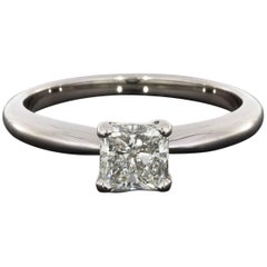 Square Radiant Diamond White Gold Solitaire Engagement Ring 6