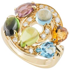 Bulgari Astrale Yellow Gold Multi-Gemstone Ring