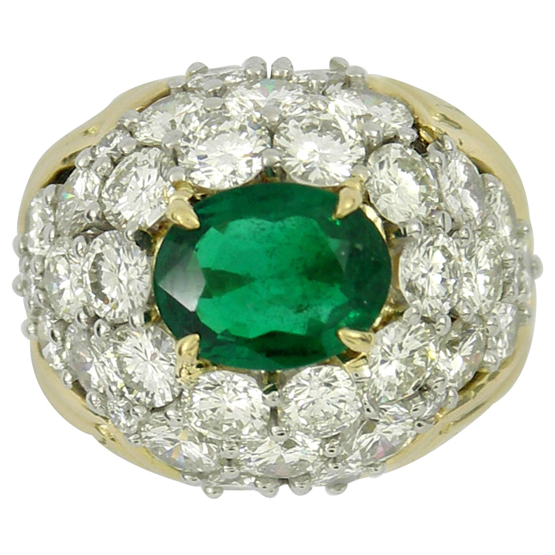 Brilliantly Captivating Emerald and Diamond Ring