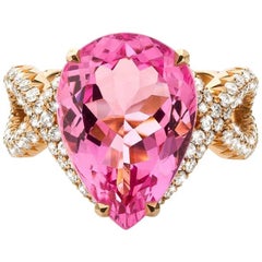 Rose Gold Madagascar Pink Pear Morganite Diamond Ring
