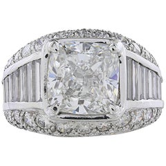 GIA Report 5.01 G/VS2 Cushion Cut Diamond Engagement Ring 11