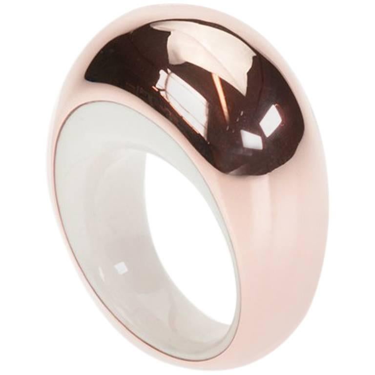 Vhernier 18 Karat Rose Gold "Cappuccio" Ring in Kogolong For Sale