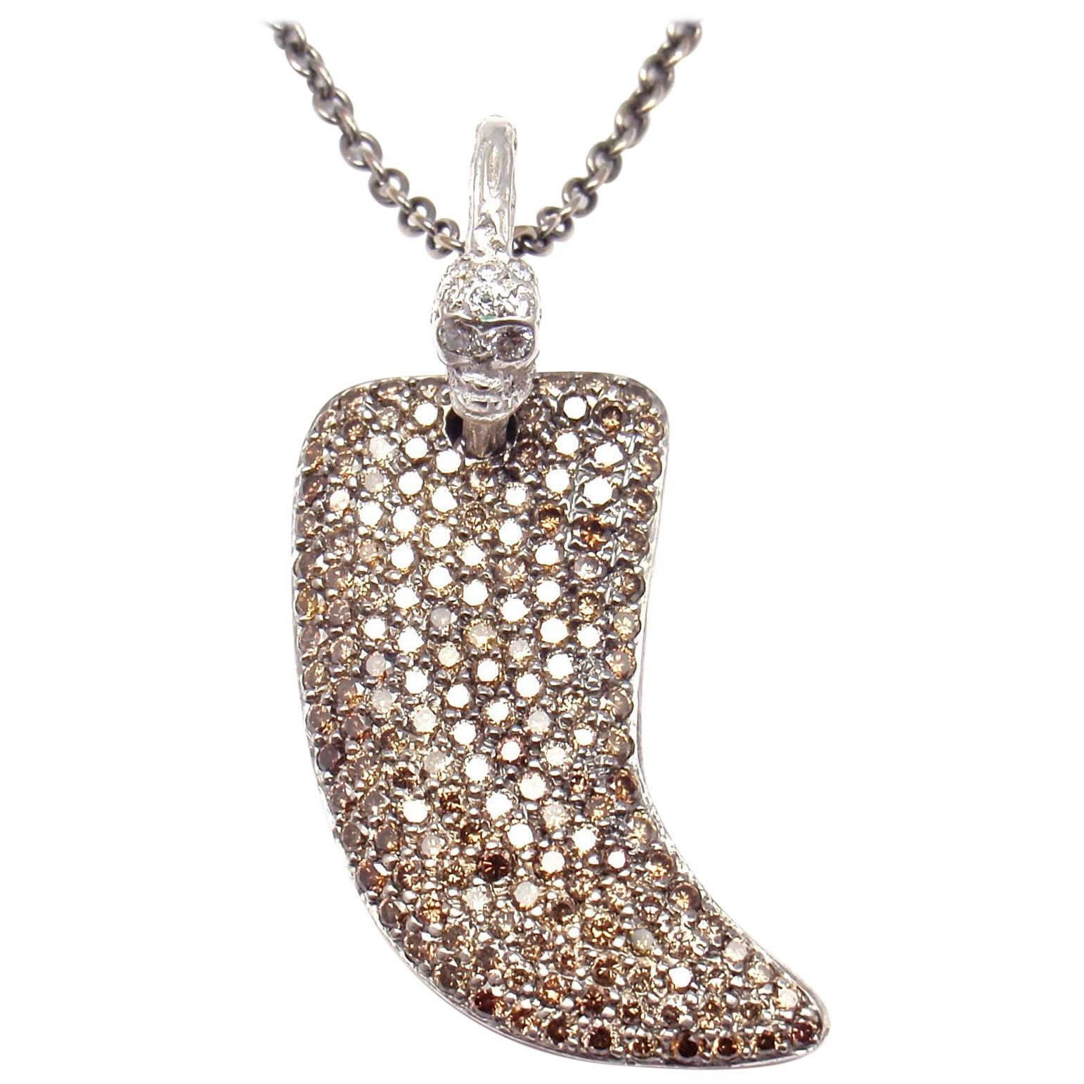 Loree Rodkin Claw Diamond Gold Pendant Necklace from Estate of Jackie Collins