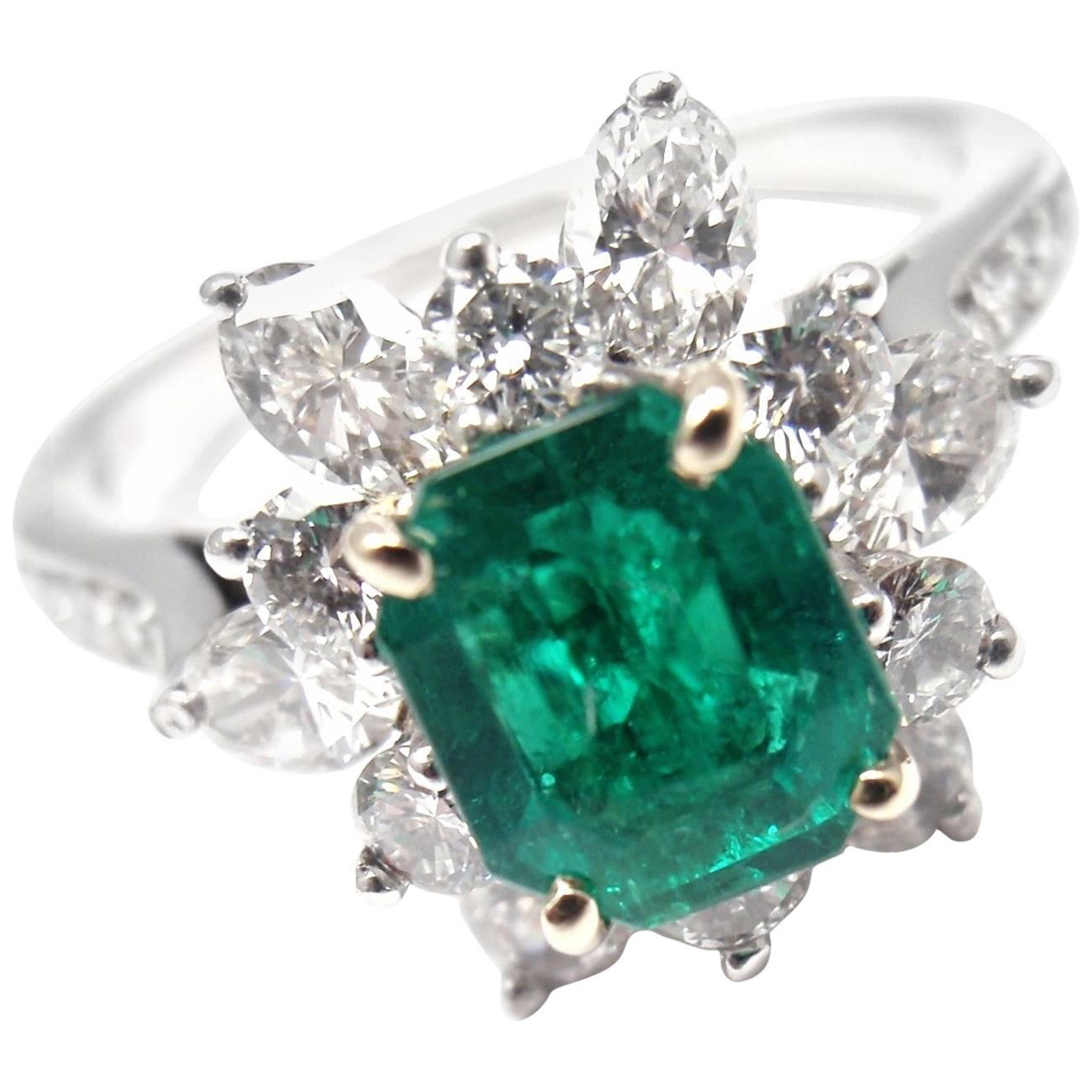 Vintage Tiffany & Co. Emerald Diamond Cocktail Ring