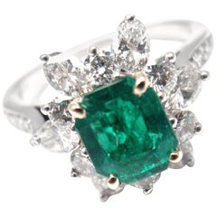 Vintage Tiffany 
Co. Emerald Diamond Cocktail Ring