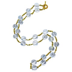 Rock Crystal, Diamond and Yellow Gold Necklace