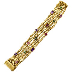Seidengang Multistone Gold Link Bracelet 11