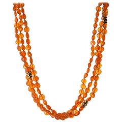 Carnelian 18-Karat Yellow Gold Necklace Carnelian 18-Karat Yellow Gold Necklace