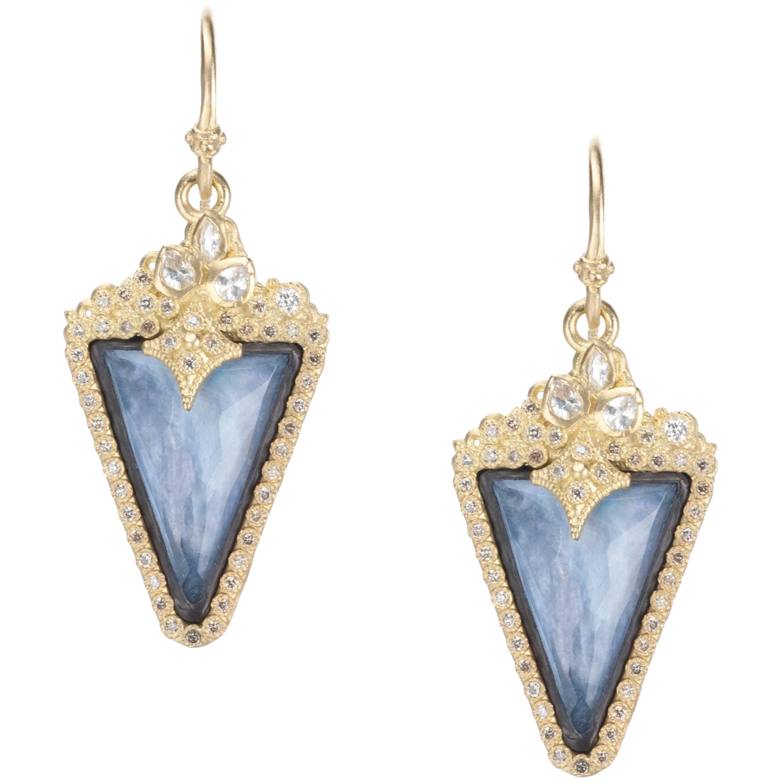 Armenta ‘Old World’ Sapphire and Quartz Drop Earrings For Sale