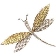 Sapphire and Diamond Dragonfly Brooch
