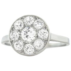 Antique French Art Deco Diamond-Set Platinum Ring