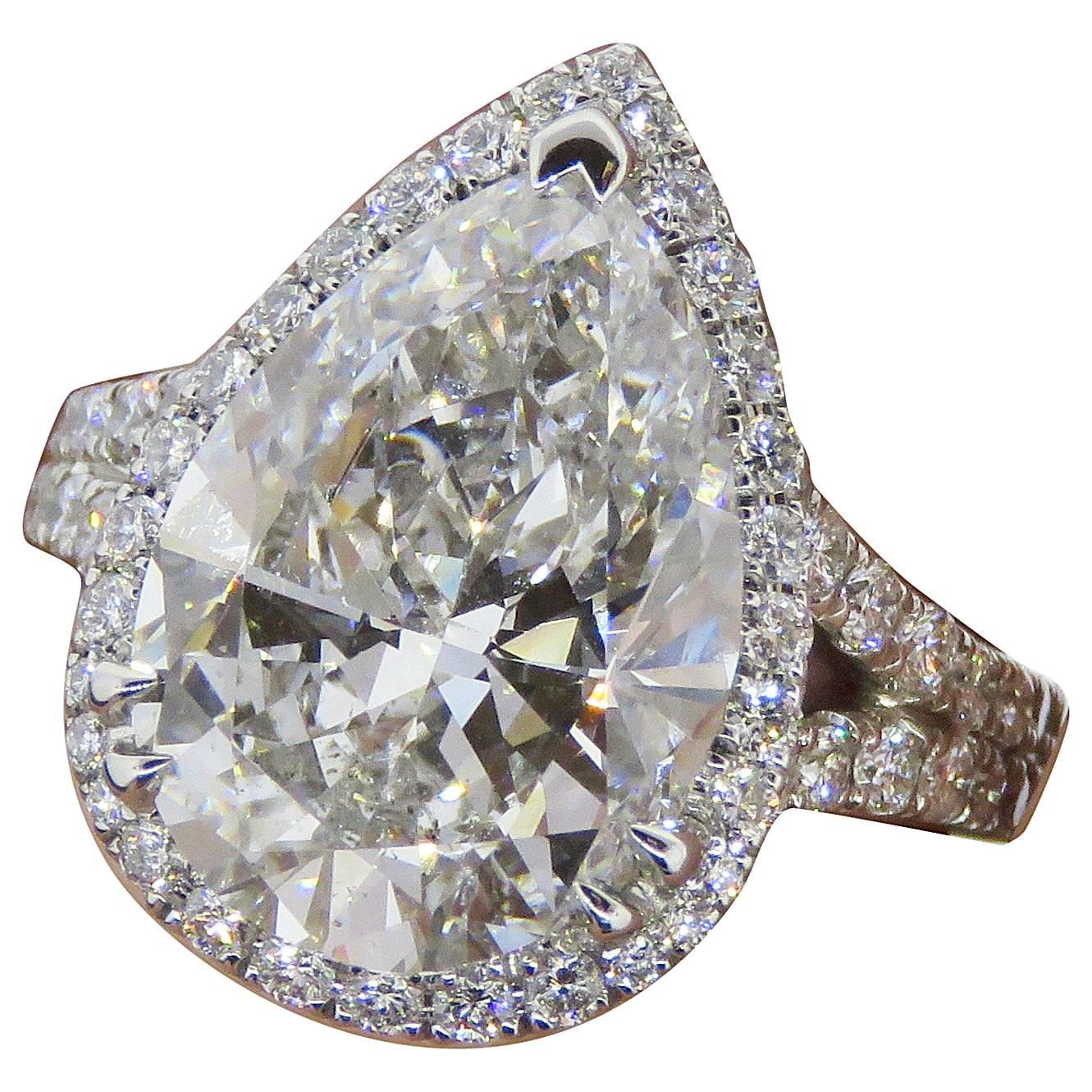 Pear Shape Halo Diamond Ring