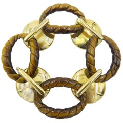 Aldo Cipullo Tiger's Eye Gold Link Bracelet