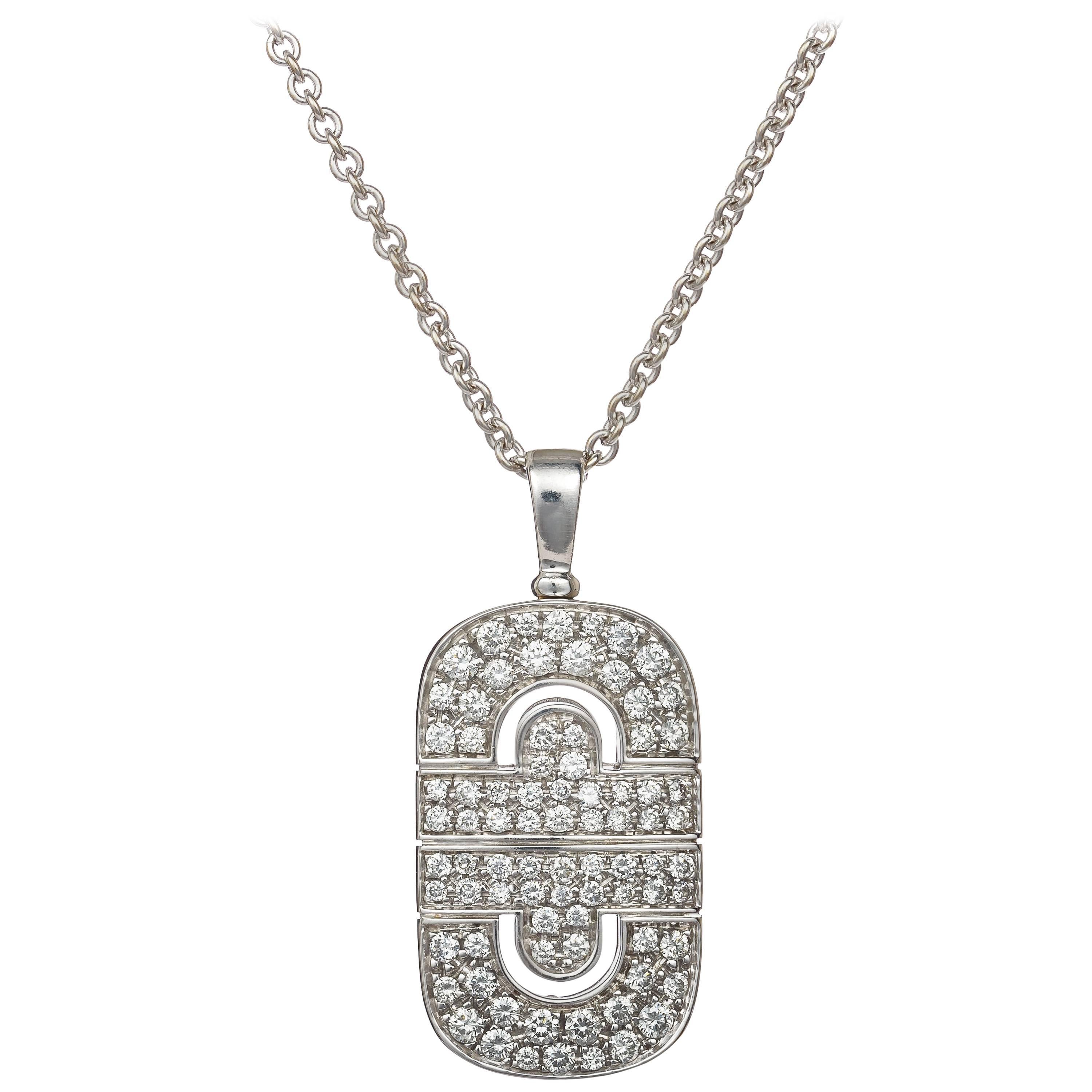 Bulgari Parentesi Necklace  Diamond Pendant and Chain