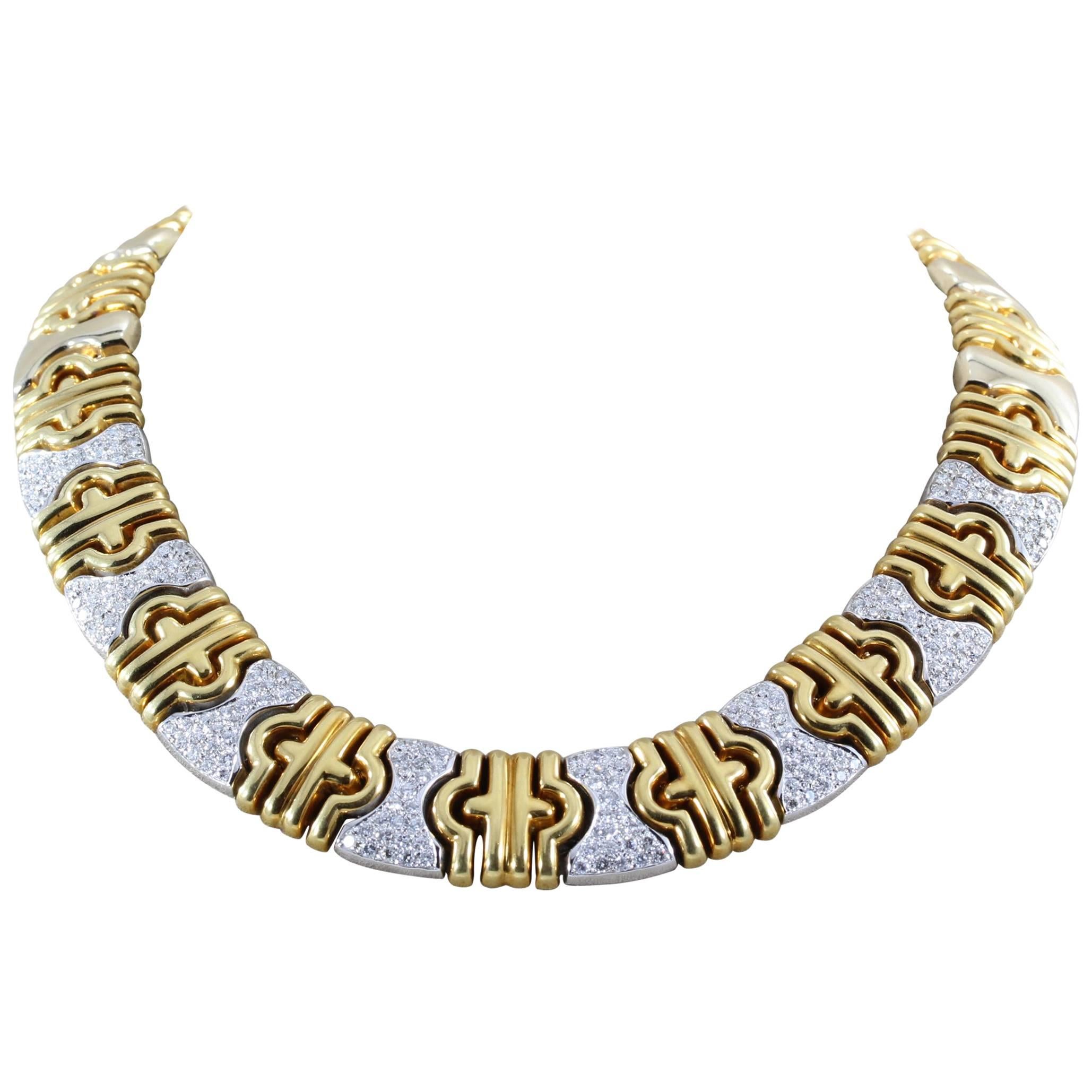 Italian Diamond Two-Tone Gold Necklace