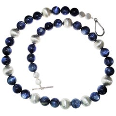 Gorgeous Kyanite and Silver Necklace with Sterling Silver Clasp
