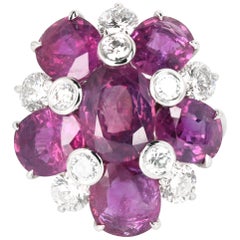 Kashmir Purple Sapphire and Diamond Ring